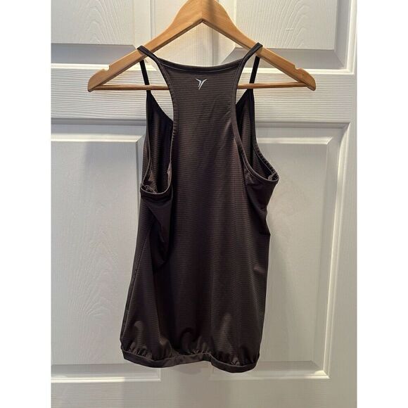 Old Navy Active Loose Fit Gray Striped Tank Top Racerback M Core Bubble TN - Picture 2 of 4